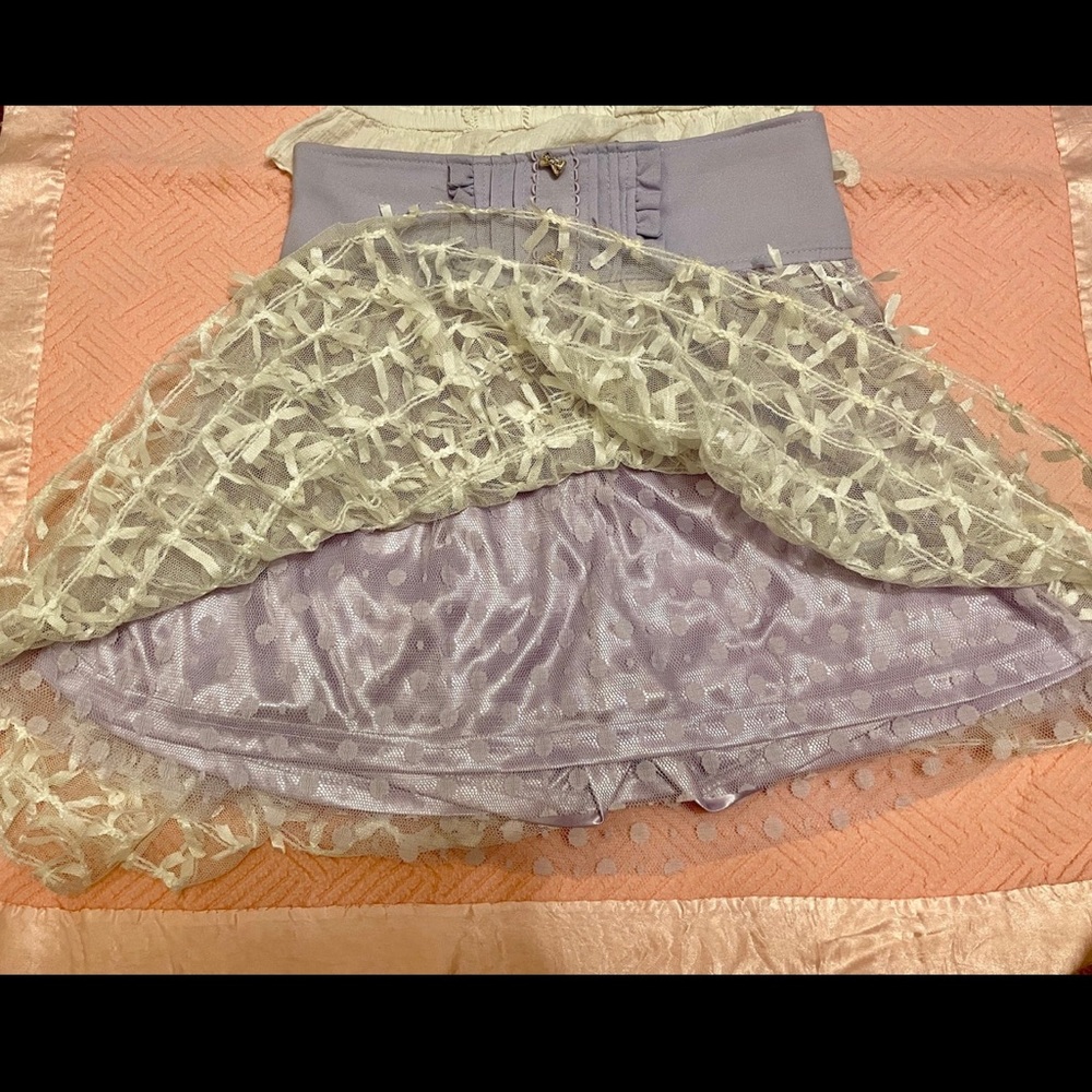 💜Liz Lisa CottageCore Babydoll Coquette Mini skirt skort White Top Skirt Set✨ - Picture 5 of 9